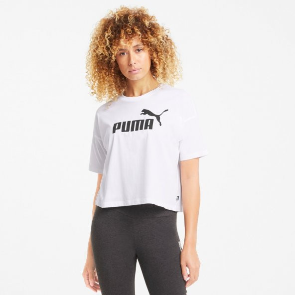Puma 58686602 Ess Cropped Logo Kadın Tişört