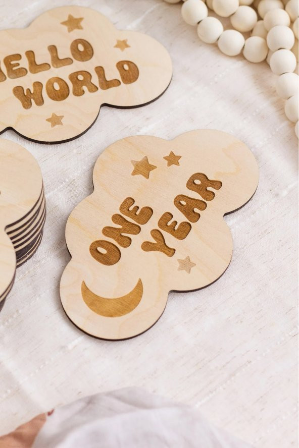Baby Monthly Milestone Cards, Aylık Bebek Kartları Fotoğraf Çekimi, Hamile Seti, Hediye - 3
