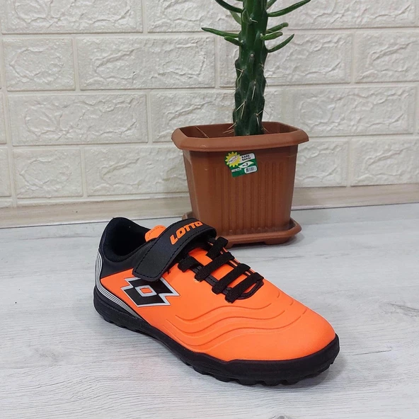 Lotto Rapsodı Turuncu-Siyah Erkek Çocuk Halı Saha Futbol Ayakkabı - 10