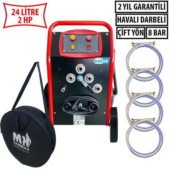 Havalı Darbeli 2HP 24LT Kompresörlü Petek Temizleme Makinası Black-Air