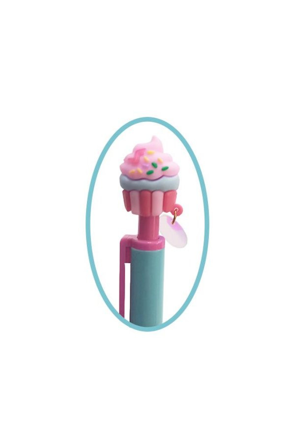 Cupcake Versatil Kalem Mavi 1 Adet Pasta Kapkek Figürlü 0,7 Uçlu Kalem Hediye Kalem Sevimli Kalem - 3