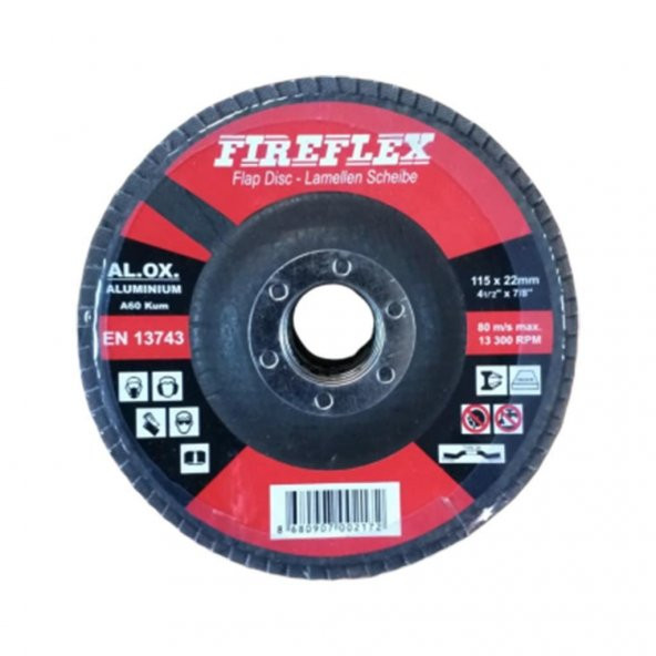 Fireflex 115X22 mm Alüminyum Flap Disk Zımpara A60 Kum (10 Adet)