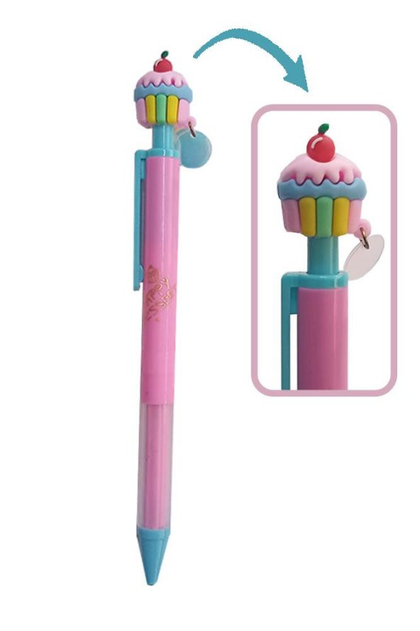 Cupcake Versatil Kalem Pembe 1 Adet Pasta Kapkek Figürlü 0,7 Uçlu Kalem Hediye Kalem Sevimli Kalem