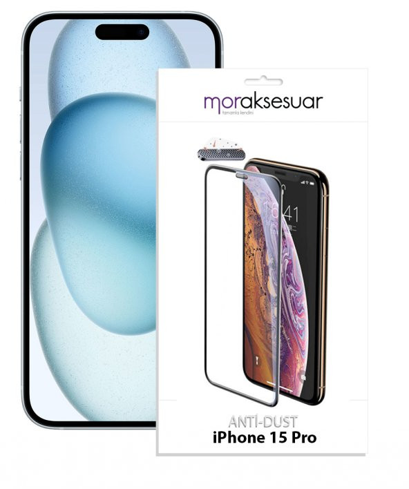 Apple iPhone 15 Pro Ahize Toz Önleyici Anti-Dust Temperli Ekran Koruyucu