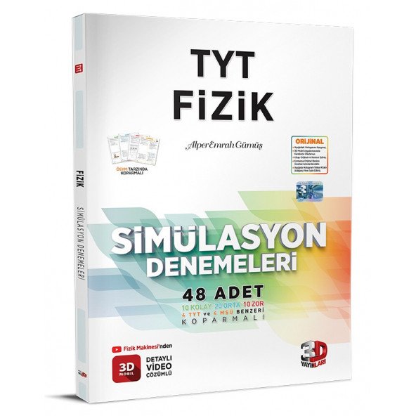 3D TYT Simülasyon Fizik Denemeleri 48 adet