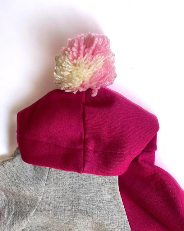 Pink PON Gri Kapşonlu Sweatshirt Köpek Kıyafeti 2XL (5 -6,5 Kg ) - 5