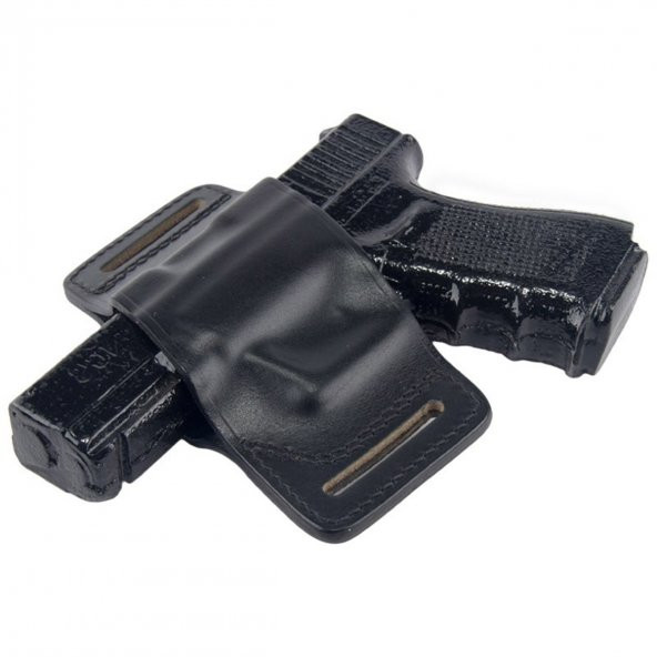 Cz 75 Deri Tabanca Kılıfı Yarım Kelebek Atkısız Siyah Sol El - 2
