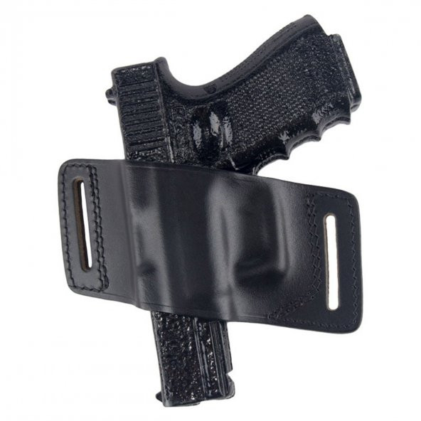 Glock Deri Tabanca Kılıfı Yarım Kelebek Atkısız Siyah Sol El
