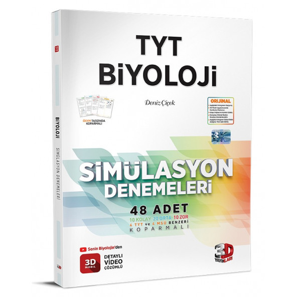 3D TYT Simülasyon Biyoloji Denemeleri 10 adet