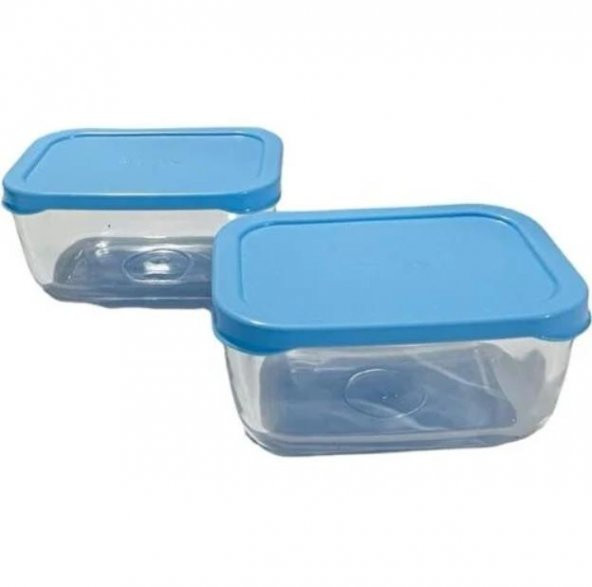 Paşabahçe 53733 Snowbox Kapaklı Cam Saklama Kabı Mavi 6 Adet - 2