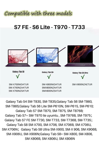 Galaxy Tab S7 FE - S7 Plus Uyumlu Avuç İçi Algılamayan Dokunmatik Stylus Kalem - 5
