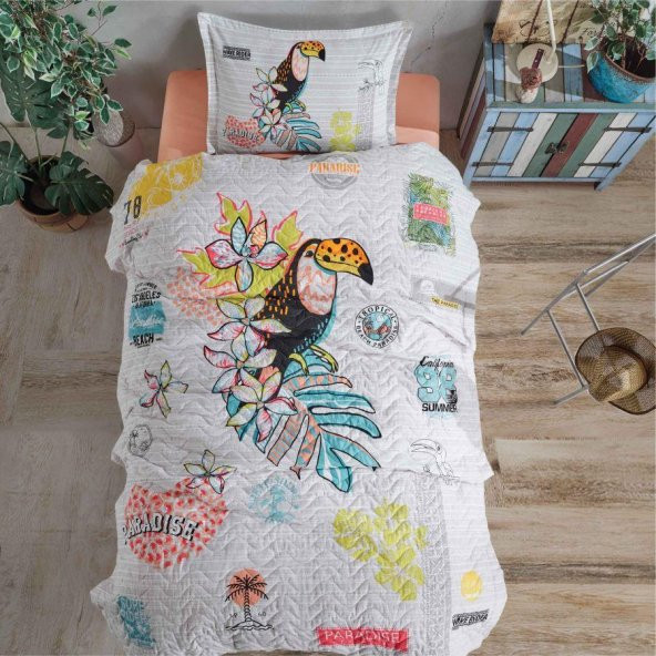 Clasy Ranforce Dört Mevsim Tek Kişilik Paradise V1 Somon