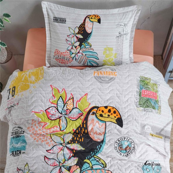 Clasy Ranforce Dört Mevsim Tek Kişilik Paradise V1 Somon - 2