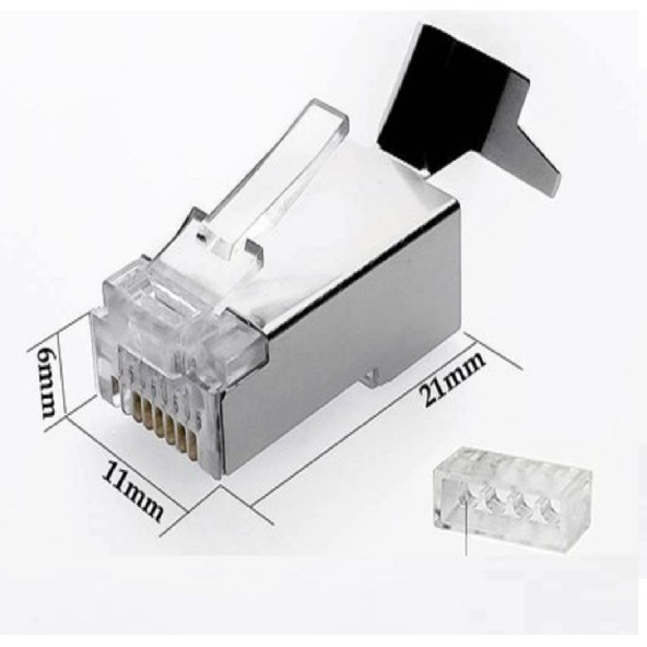 SpeedUF Cat7 Metal Konnektör Rj45 CAT7 Jack + Kablo Ayraç   (1 adet) - 5