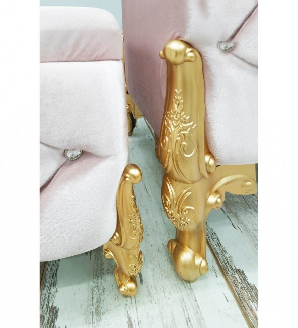 Bonny Home Kapitone MDF Pudra Renk 3lü Çamaşır Sepeti Kirli Sepeti Banyo Seti - 4