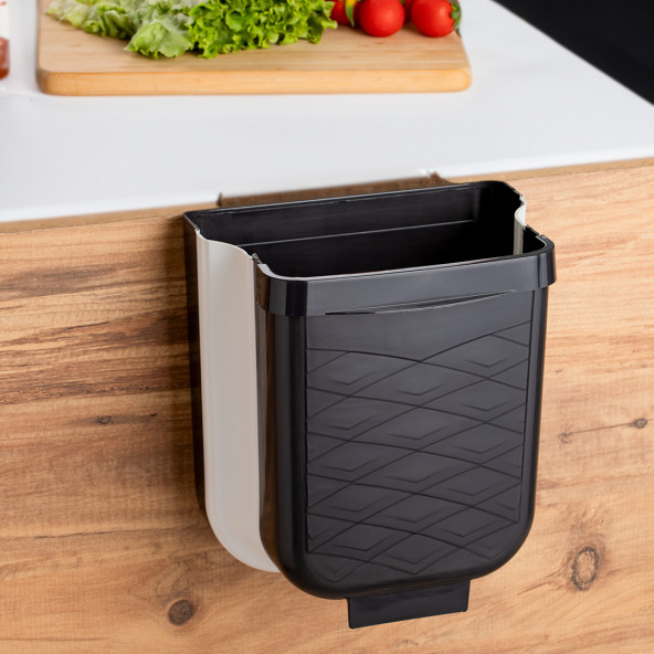 Porsima L-00869 Katlanabilir Askılı Akordiyon Çöp Kovası - Tezgah Üstü Banyo Mutfak Çöp Kutusu 6 Lt - 2