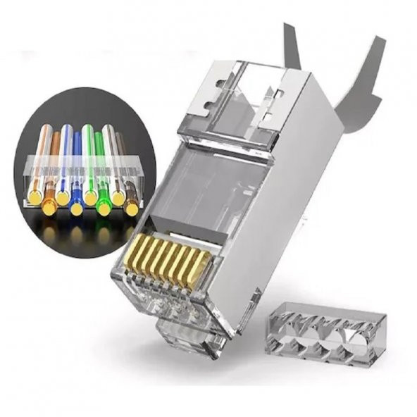 SpeedUF Cat7 Metal Konnektör Rj45 CAT7 Jack + Kablo Ayraç   (10luk Paket)