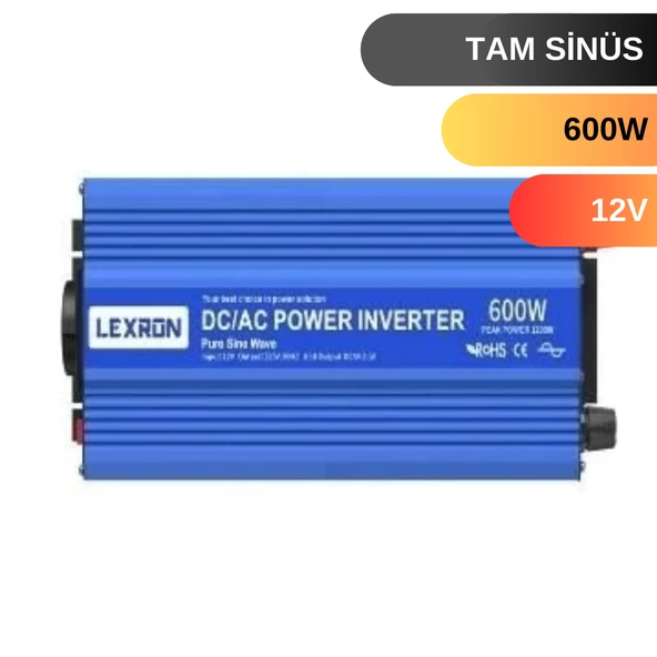 LEXRON 600 W WATT 12V TAM SİNUS İNVERTER