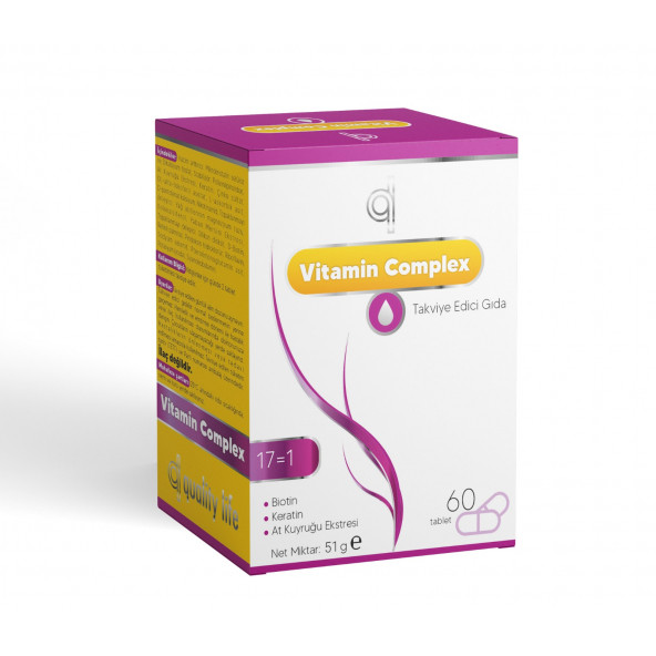 Ql Hair Vitamin Complex 60 Tablet Biotin Keratin At Kuyruğu Selenyum Çinko Folik Asit Saç Vitamini