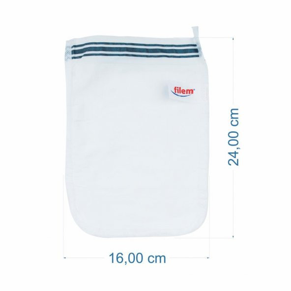 Filem Beyaz Şerit Baskılı 5 Adet Peeling Hamam Banyo Kesesi 16x24 cm - 3