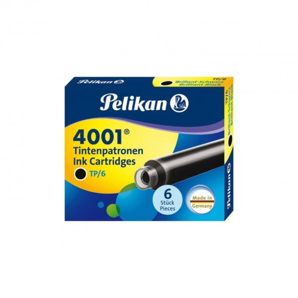 PELİKAN DOLMAKALEM KARTUŞU 4001 KÜÇÜK.SİYAH 6'lı