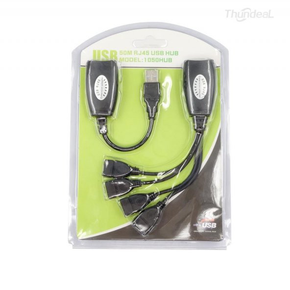 4 Port Cat Rj45 Usb Hub Ek Uzatma Extender (50 Metre) - 2