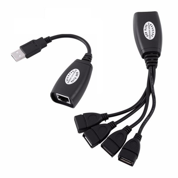 4 Port Cat Rj45 Usb Hub Ek Uzatma Extender (50 Metre) - 3
