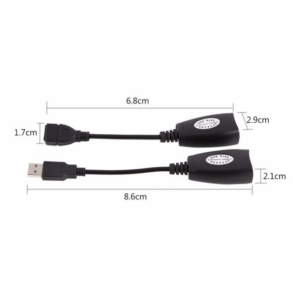 Rj45 Usb Ek Uzatıcı Cat5e 6 Kablosu Ekleme Extender - 2