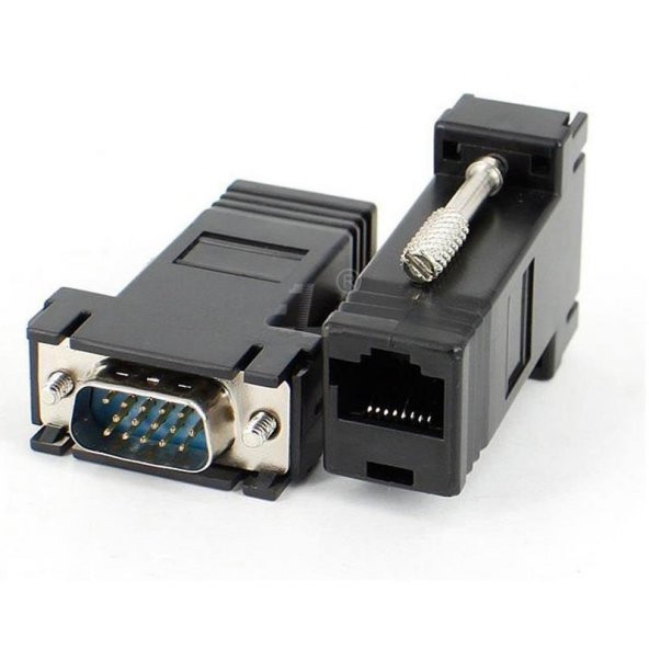 Rj45 Vga Ekleme Ek 30 Metre Uzatıcı Cat56 Monitör Extender - 2 Adet - 4