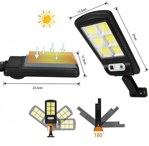 Solar Güneş Enerjili Led Bahçe Aydınlatması 3 Modlu Hareket Sensörlü Duvar Lambası 122solarled - 4
