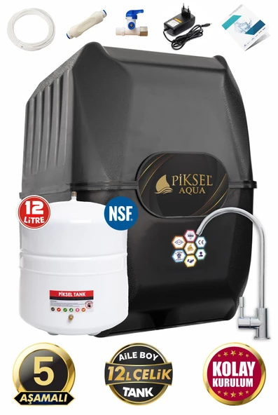 Piksel Aqua 5 Aşamalı Pompalı Çelik Tanklı Su Arıtma Cihazı