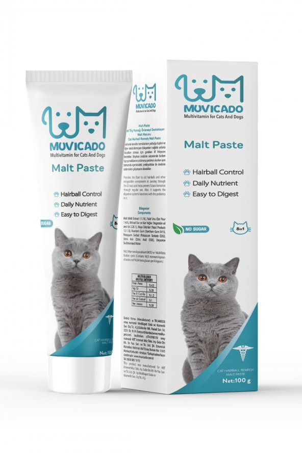 Kedi Maltı - Kediler İçin Tüy Yumağı Önleyici - Malt Paste  100g