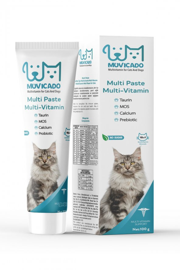 Multivitamin Malt Macunu - Multi Paste - Kedilerde Bağışıklık Sistemi Güçlendirici Yumak Önleyici