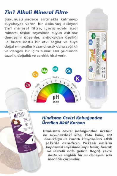 Piksel Aqua 12 Aşamalı Master Membranlı Pompalı Alkali Mineralli Su Arıtma Cihazı - Resim 8