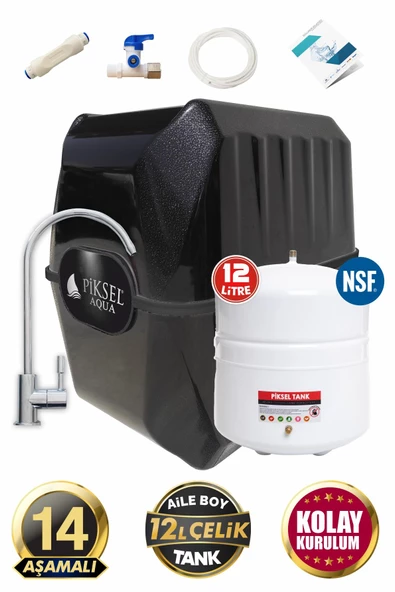 Piksel Aqua 14 Aşamalı Multimineralli Çelik Tanklı Su Arıtma Cihaz