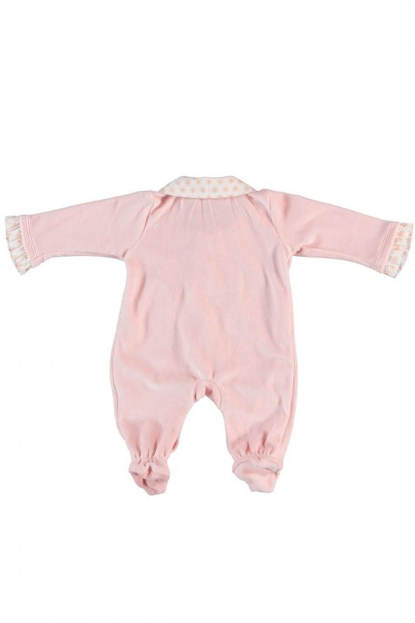 MonaRoza Kız Bebek Pembe Yaka Detaylı Bebek Tulum 7572 - 2