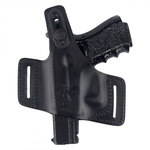 Beretta F92 Deri Tabanca Kılıfı Yarım Kelebek Siyah - Resim 3