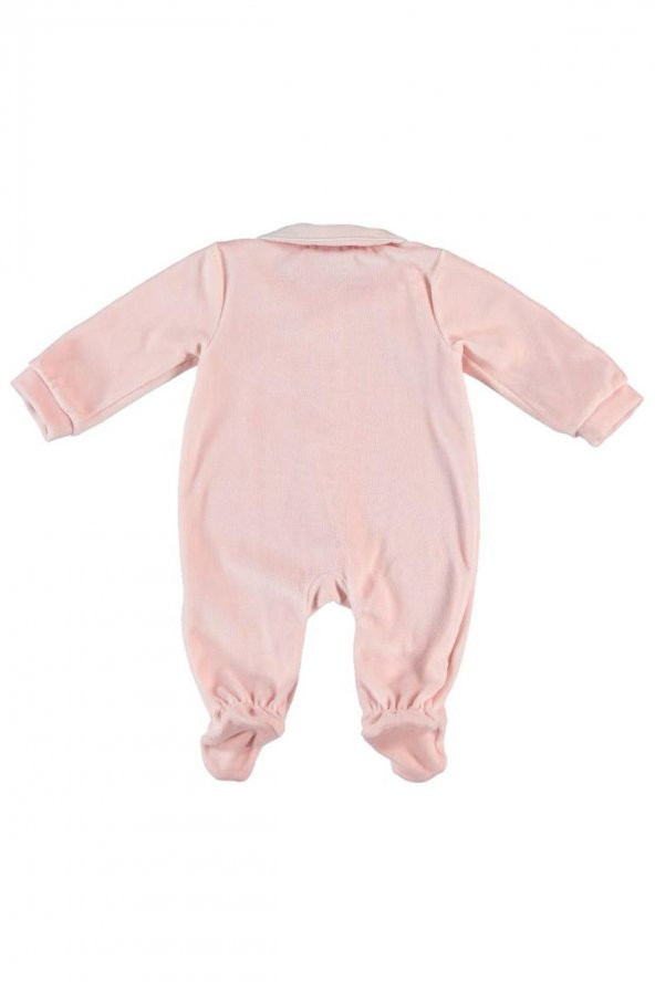 MonaRoza Kız Bebek Omuz Detaylı Pembe Bebek Tulum 7578 - 2