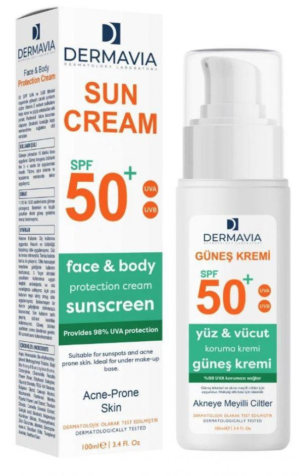Dermavia Güneş Kremi AKNE SPF50 100ml - 1