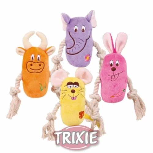 Trixie köpek oyuncağı , peluş ipli 13cm - 1