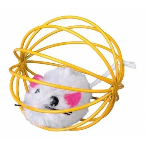 Trixie kedi oyuncağı,top içinde peluş fare 6cm - 3