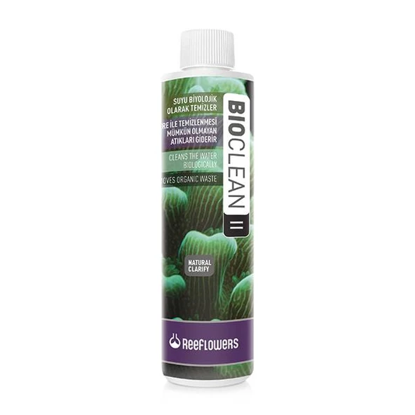 Reeflowers BioClean II 85 ml. Skt:12/2025 Su Temizleyici Tatlı ve Tuzlu akvaryumları için Suyu Biyolojik Olarak Temizler