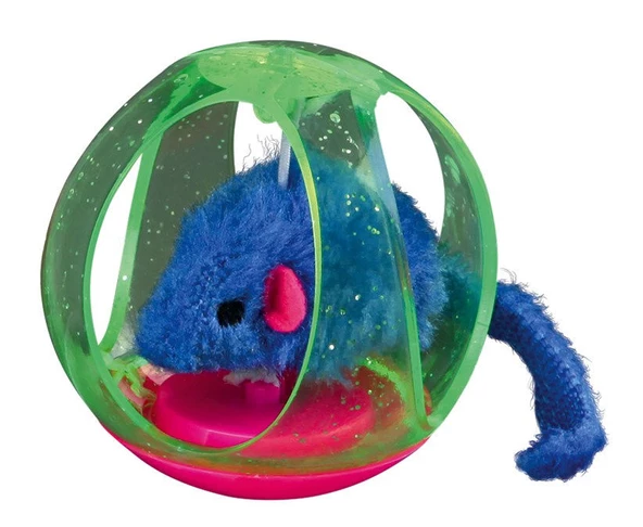 Trixie Kedi Oyuncağı, Top İçinde Peluş Fare, 6cm