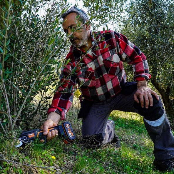 WORX WG330E 20Volt 2.0A Li-ion Tek Akülü Profesyonel Kömürsüz Dal Budama Makası - Resim 5