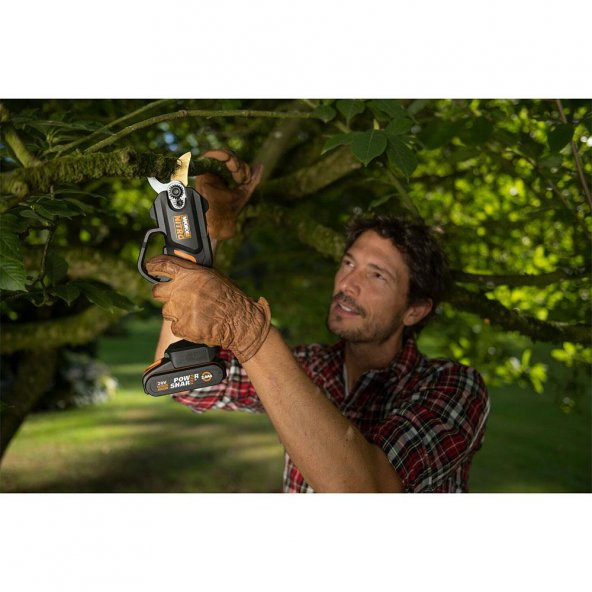 WORX WG330E 20Volt 2.0A Li-ion Tek Akülü Profesyonel Kömürsüz Dal Budama Makası - Resim 8