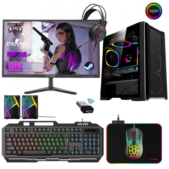 Xaser Xsr357 i7 4770 16GB Ram 512GB SSD 4GB GT730 Ekran Kartı 21.5" Curved Oyun Bilgisayarı ürün görseli