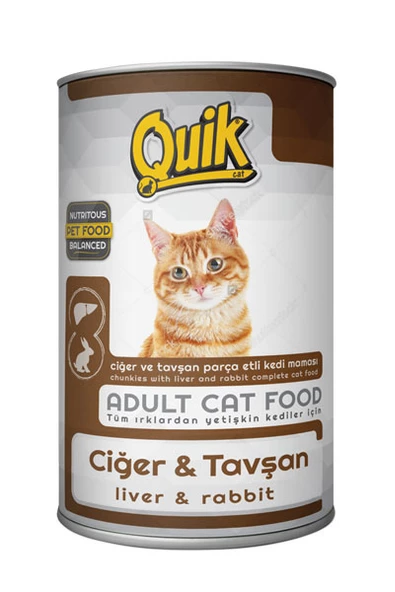 Quik Kedi 415 gr Ciğer Tavşanlı Konserve skt: 11/2028