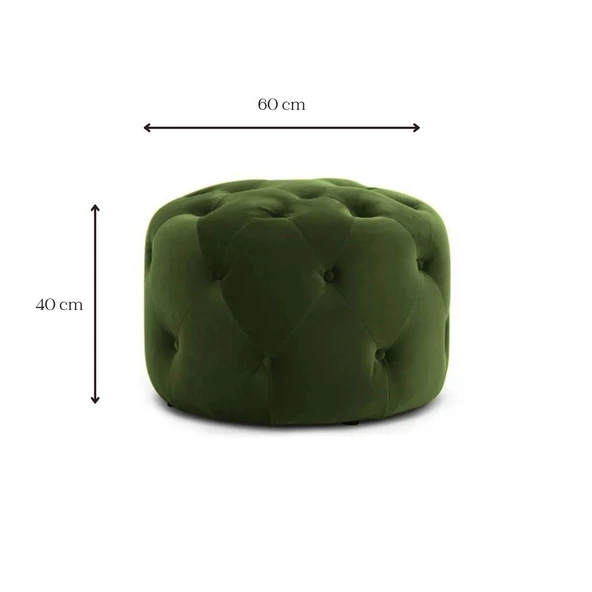 DTMHOME  Premium Yeşil Yuvarlak Bench Puf - 3