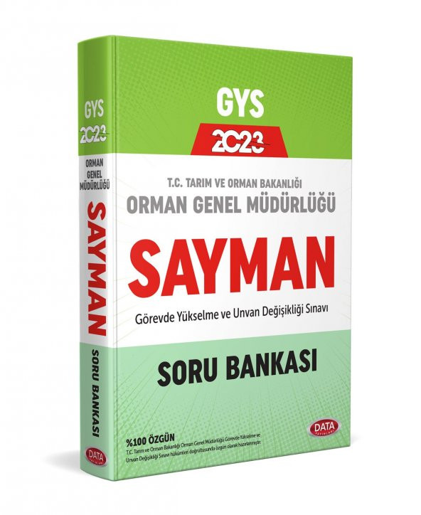 2023 Data GYS Orman Genel Müdürlüğü Sayman Görevde Yükselme Sınavı Soru Bankası - 2