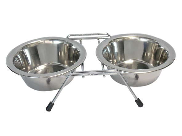 Tommy Tel Ayaklı İkili Çelik Mama Kabı 10 OZ 0.3lt Kedi ve Yavru köpek için uygundur. - 2